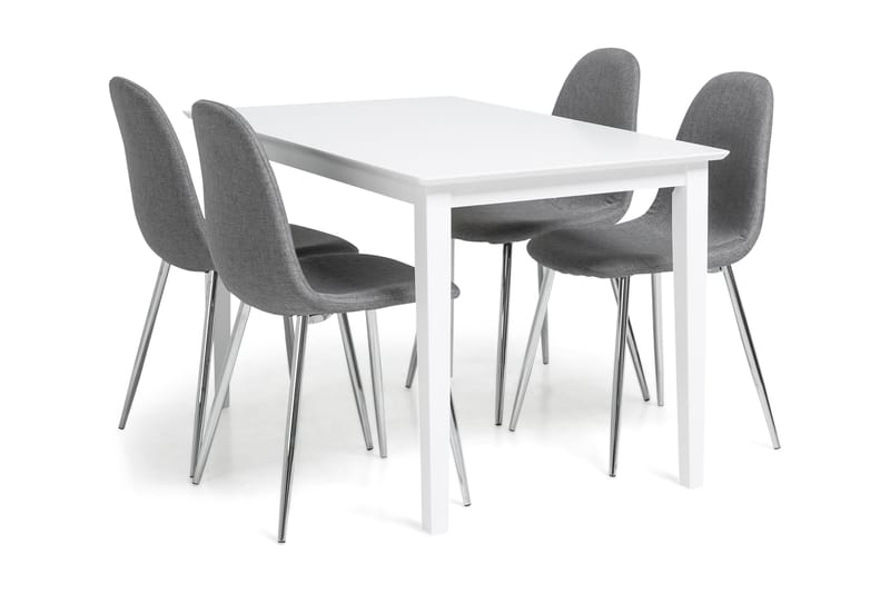 Monika Matgrupp 120 cm inkl 4 Dan Stolar - Vit/Ljusgrå - Alla Möbler - Matgrupper - Matgrupper med 6 stolar