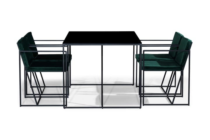 Moure Matgrupp med 4 Stolar - Grön/Svart - Alla Möbler - Matgrupper - Matgrupper med 4 stolar
