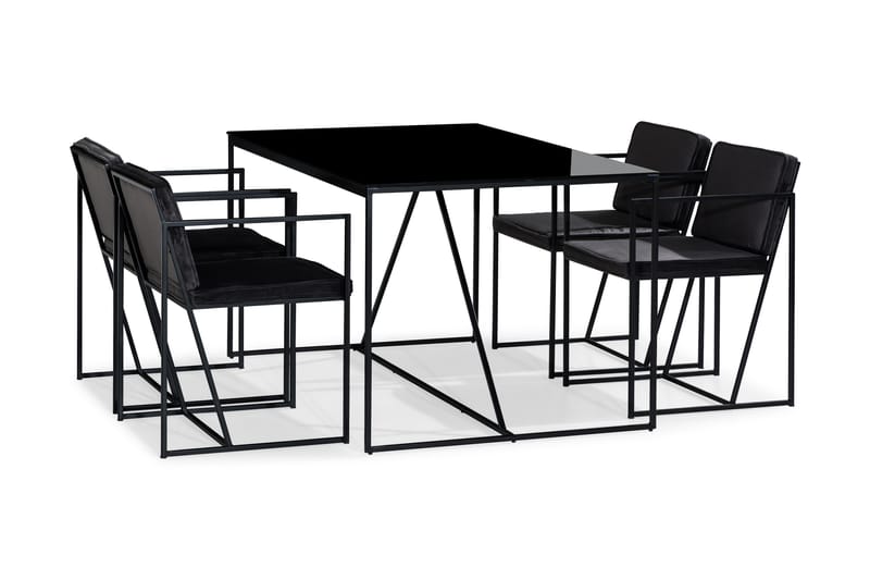 Moure Matgrupp med 4 Stolar - Svart - Alla Möbler - Matgrupper - Matgrupper med 4 stolar