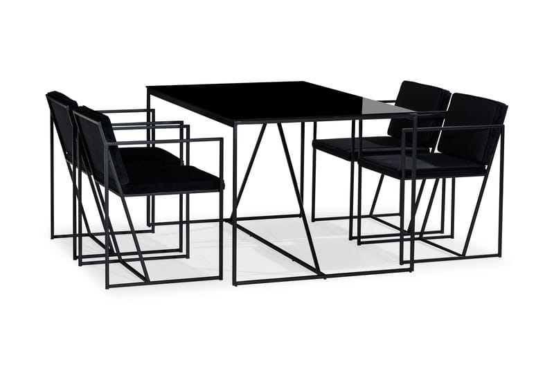 Moure Matgrupp med 4 Stolar - Svart - Alla Möbler - Matgrupper - Matgrupper med 4 stolar