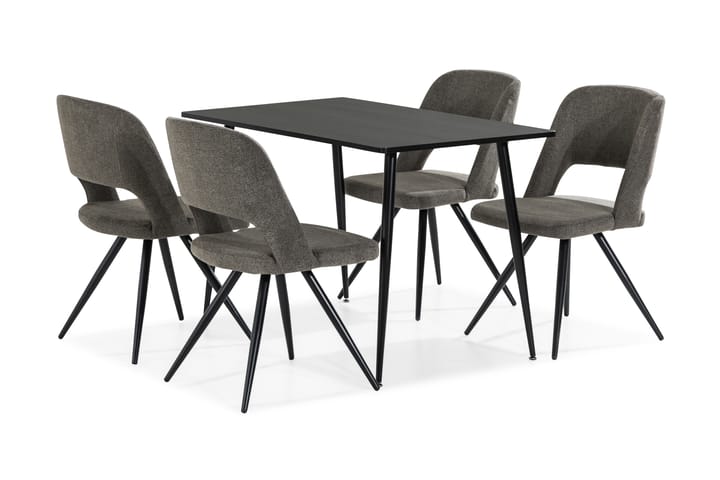 Stackle Matgrupp 120 cm med 4 Ries Stol - Brun/Grå - Alla Möbler - Matgrupper - Matgrupper med 4 stolar