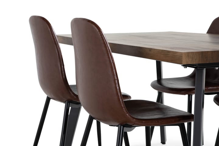 Stackle Matgrupp Förlängningsbar med 4 Dan Stol - Ek/Brun - Alla Möbler - Matgrupper - Matgrupper med 4 stolar