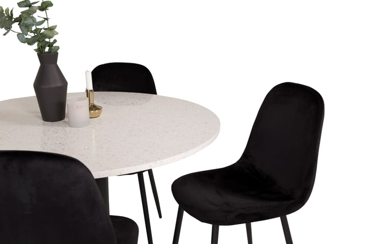 Ybert Matgrupp med 4 Torulf Köksstol - Vit/Svart - Alla Möbler - Matgrupper - Matgrupper med 4 stolar