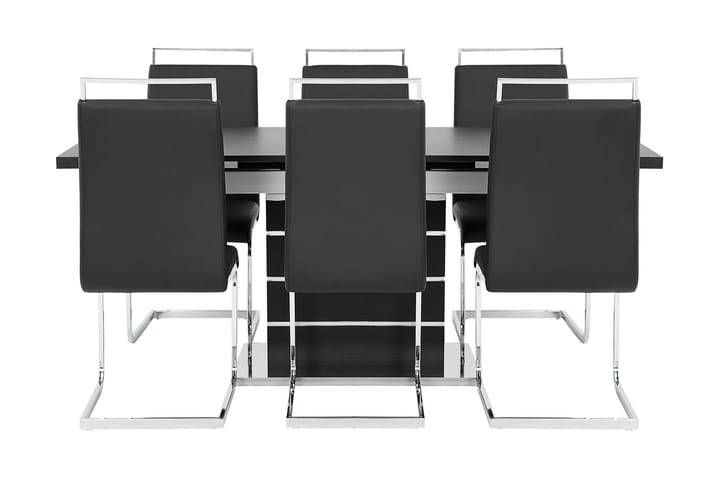 Anita Matgrupp 140 cm med 6 st Rydal Stol - Svart/Vit - Alla Möbler - Matgrupper - Matgrupper med 6 stolar