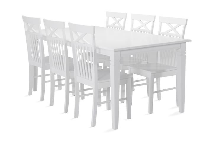 Attarp Matbord med 6 st Elina stolar - Vit - Alla Möbler - Matgrupper - Matgrupper med 6 stolar