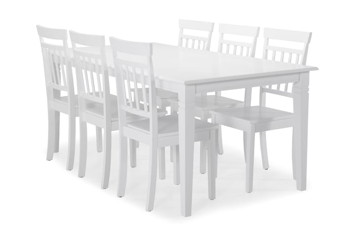 Attarp Matbord med 6 st Kaj stolar - Vit - Alla Möbler - Matgrupper - Matgrupper med 6 stolar