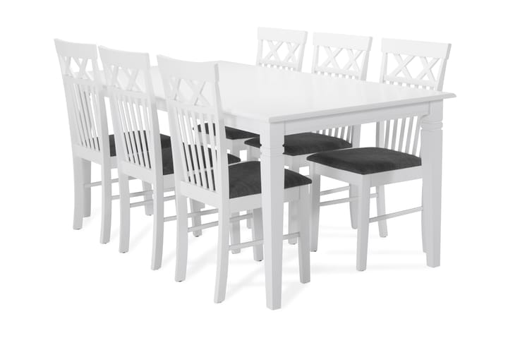 Attarp Matbord med 6 st Leila stolar - Vit - Alla Möbler - Matgrupper - Matgrupper med 6 stolar