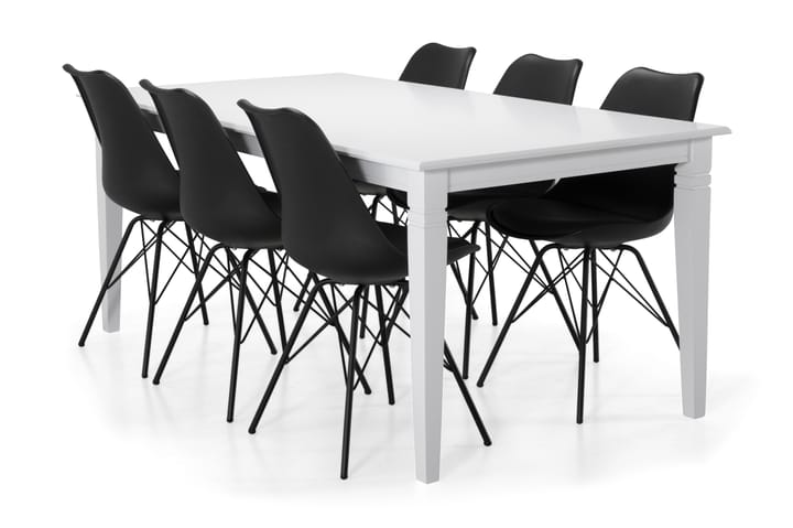 Attarp Matbord med 6 st Ove stolar - Svart - Alla Möbler - Matgrupper - Matgrupper med 6 stolar