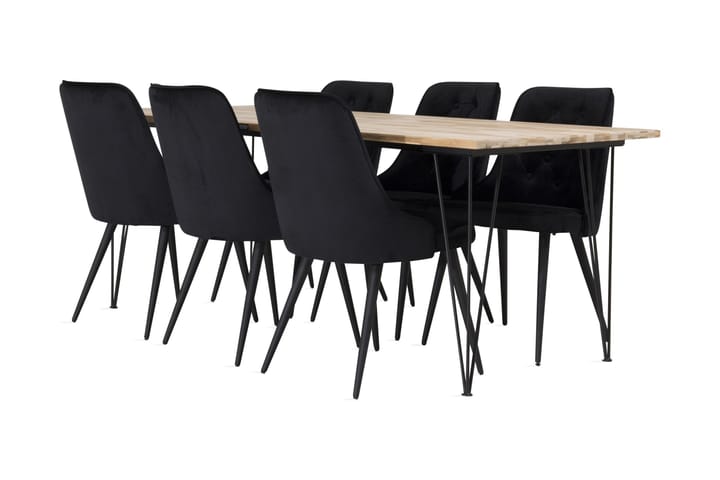 Benita Matgrupp med 6 Chantrell Lyx Sammetstol - Flerfärgad - Alla Möbler - Matgrupper - Matgrupper med 6 stolar