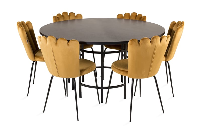 Copenhagen Matgrupp med 6 Limhamn Matstolar Gul - Furniture Fashion - Alla Möbler - Matgrupper - Matgrupper med 6 stolar