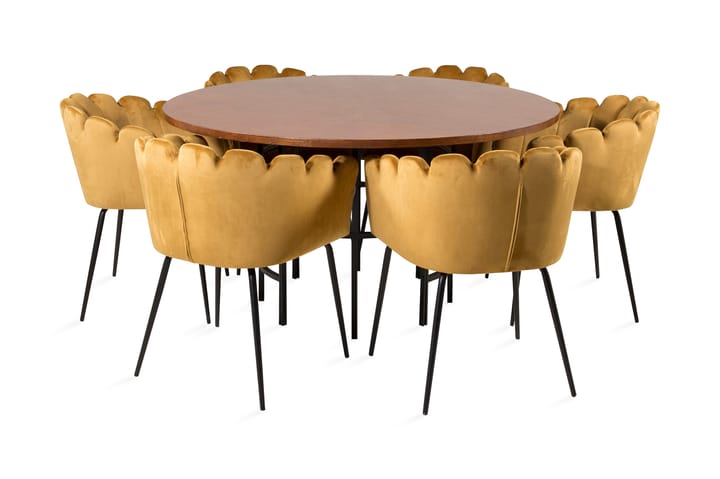 Copenhagen Matgrupp med 6 Limhamn Matstolar Gul - Furniture Fashion - Alla Möbler - Matgrupper - Matgrupper med 6 stolar