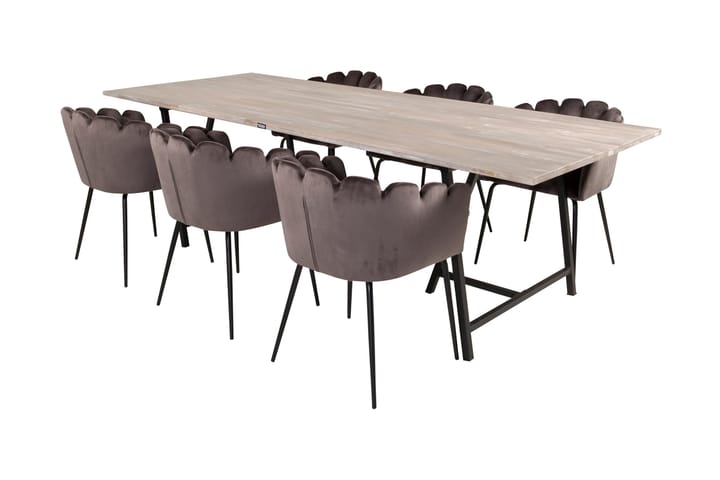 Delmas Matgrupp med 6 Limhamn Matstolar Grå - Furniture Fashion - Alla Möbler - Matgrupper - Matgrupper med 6 stolar