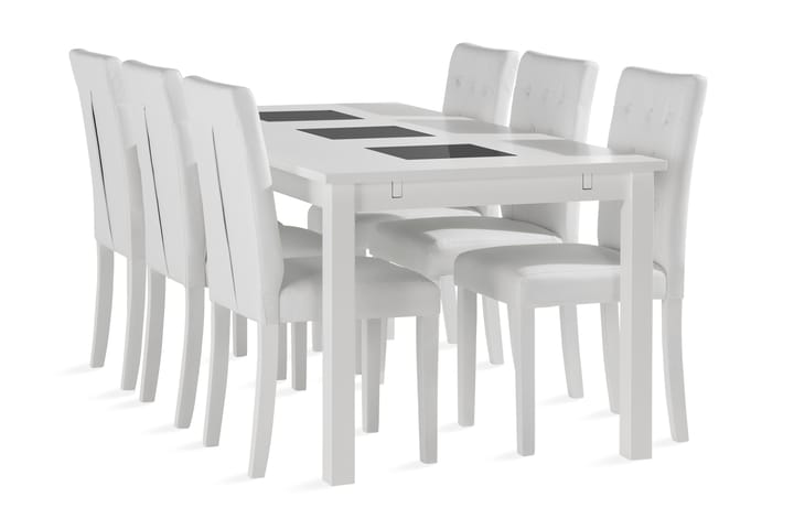 Diana Förlängningsbar Matgrupp 180 cm inkl 6 Arneholm Stolar - Vit - Alla Möbler - Matgrupper - Matgrupper med 6 stolar
