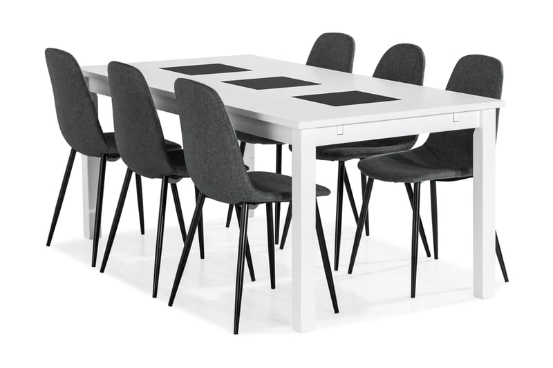 Diana Förlängningsbar Matgrupp 180 cm med 6 Dan Stol - Svart/Grå - Alla Möbler - Matgrupper - Matgrupper med 4 stolar