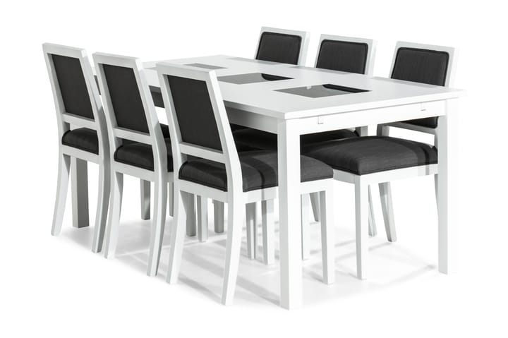 Diana Matgrupp 180 cm med 6 Kalo Stol - Vit/Grå - Alla Möbler - Matgrupper - Matgrupper med 6 stolar