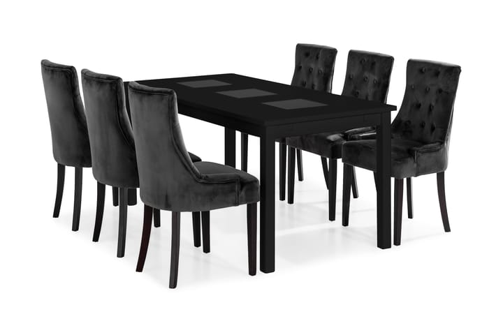 Diana Matgrupp inkl 6 Olga Fåtöljer - Svart - Alla Möbler - Matgrupper - Matgrupper med 6 stolar