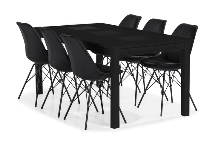 Diana Matgrupp inkl 6 Ove Matstolar - Svart - Alla Möbler - Matgrupper - Matgrupper med 6 stolar