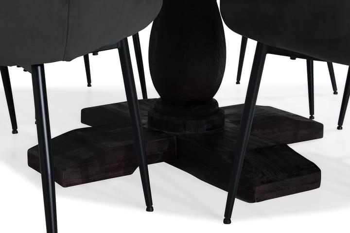 Eiler Matgrupp 150 cm Rund med 6 Bolmen Stol - Vintage Alm/Grå - Alla Möbler - Matgrupper - Matgrupper med 6 stolar