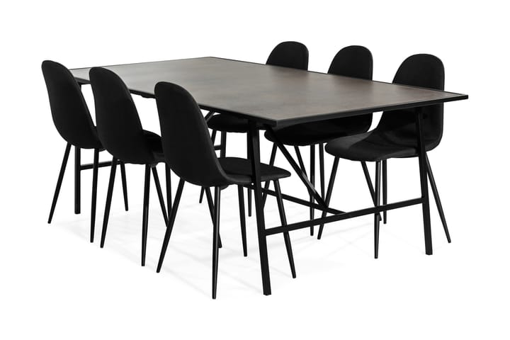 Evette Matgrupp med 6 Dan Stol - Brun/Svart - Alla Möbler - Matgrupper - Matgrupper med 6 stolar