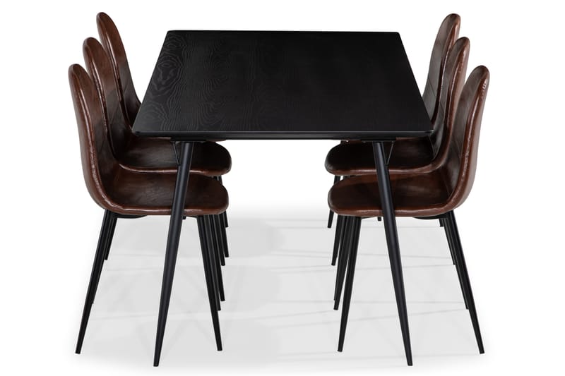 Fenny Matgrupp 180 cm med 6 Dan Matsol - Svart - Alla Möbler - Matgrupper - Matgrupper med 6 stolar