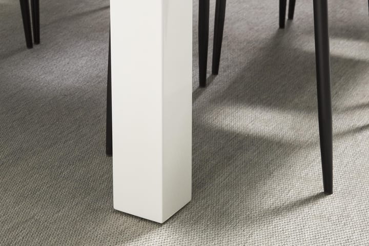 Inez Matgrupp 180 cm med 6 Meton Stol - Vit/Svart - Alla Möbler - Matgrupper - Matgrupper med 6 stolar