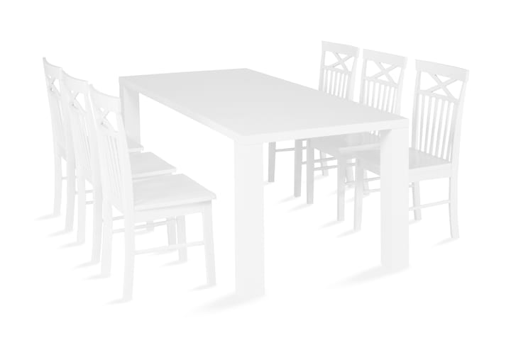 Inez Matgrupp 180 cm med 6 Monika Stol - Vit - Alla Möbler - Matgrupper - Matgrupper med 6 stolar