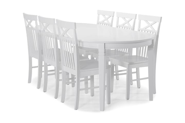 Lisa Matbord med 6 st Elina stolar - Vit - Alla Möbler - Matgrupper - Matgrupper med 6 stolar