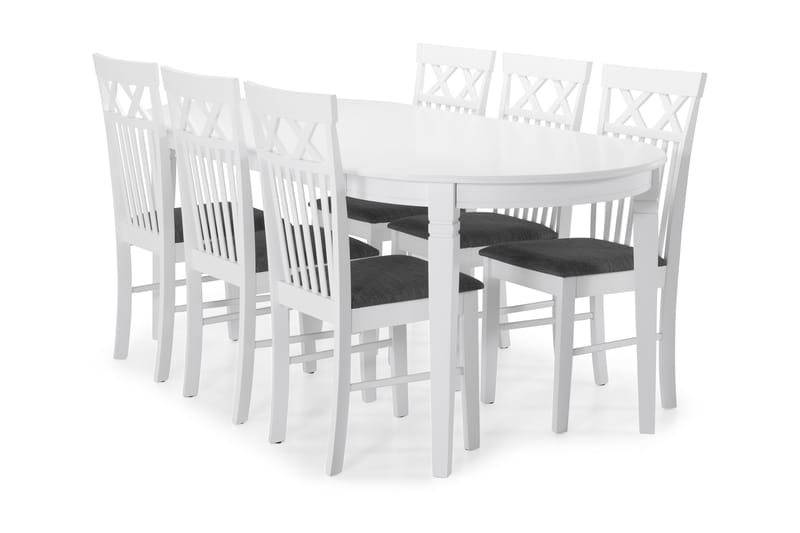 Lisa Matbord med 6 st Leila stolar - Vit - Alla Möbler - Matgrupper - Matgrupper med 6 stolar