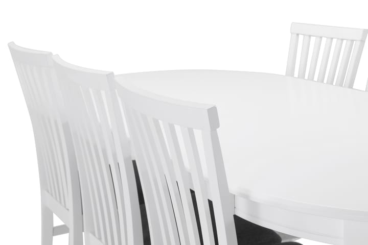 Lisa Matbord med 6 st Lisa stolar - Vit/Grå - Alla Möbler - Matgrupper - Matgrupper med 6 stolar