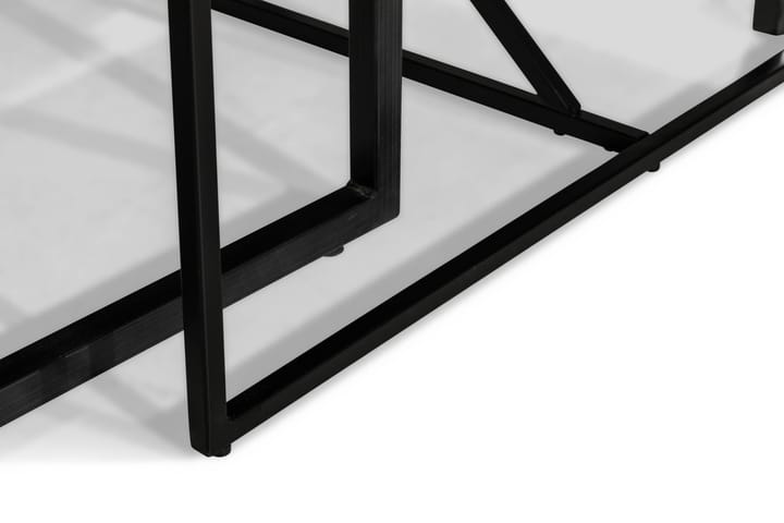 Moure Matgrupp med 6 Oxie Stol - Glas/Metall/Svart PU - Alla Möbler - Matgrupper - Matgrupper med 6 stolar