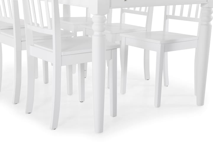 Providence Matgrupp med 6 Kaj Stol - Vit - Alla Möbler - Matgrupper - Matgrupper med 6 stolar