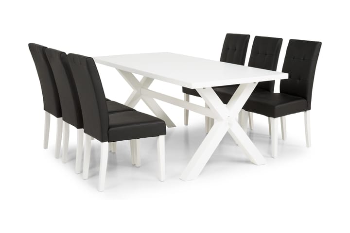 Ylva Matgrupp 180 cm med 6 st Dala Stolar - Vitlack - Alla Möbler - Matgrupper - Matgrupper med 6 stolar