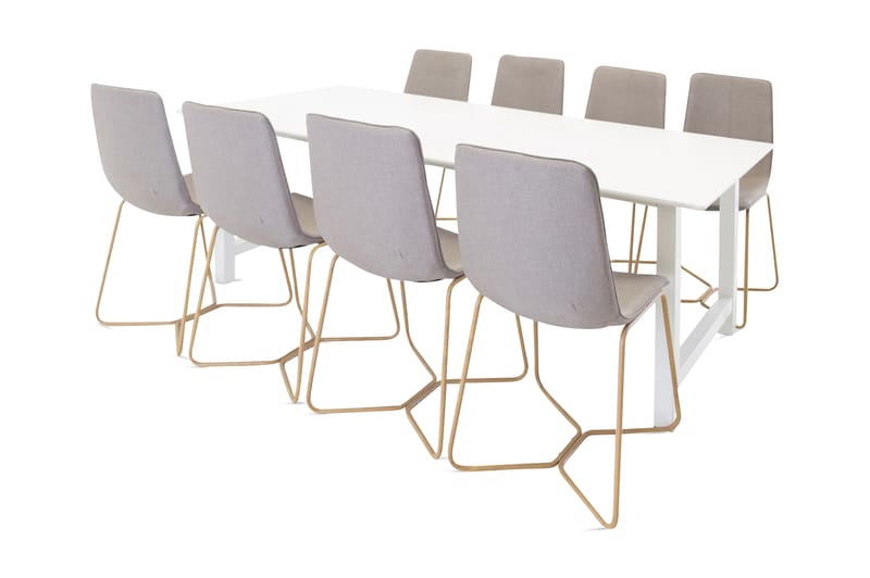 Cathal Matgrupp med 8 Medusa Köksstol - Vit - Alla Möbler - Matgrupper - Matgrupper med 8 stolar