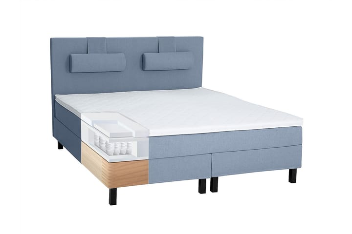 Lucky Komplett Sängpaket 160x200 Polyeter Diamant Sänggavel - Nackkudde Liten Mörkblå - Alla Möbler - Sängar - Kontintentalsängar