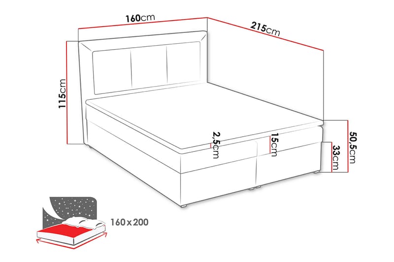 Moden Kontinentalsäng 160x215 cm - Beige - Alla Möbler - Sängar - Kontintentalsängar