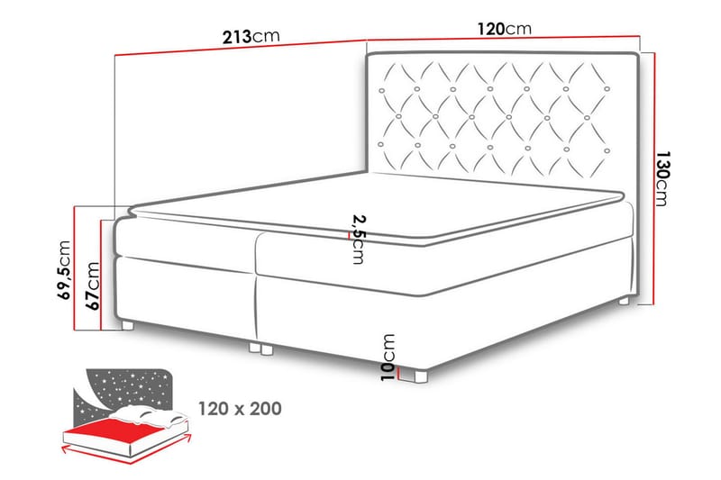 Porto Sängpaket 120x200 cm - Vit - Alla Möbler - Sängar - Kontintentalsängar