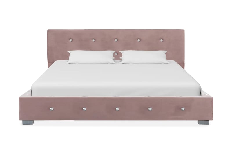 Säng med madrass rosa sammet 120x200 cm - Rosa - Alla Möbler - Sängar - Kontintentalsängar