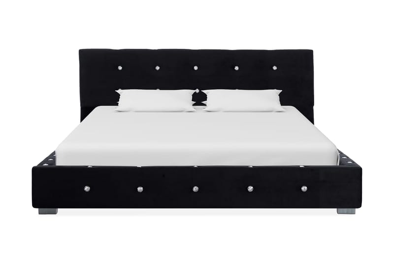 Säng med madrass svart sammet 120x200 cm - Svart - Alla Möbler - Sängar - Ramsängar