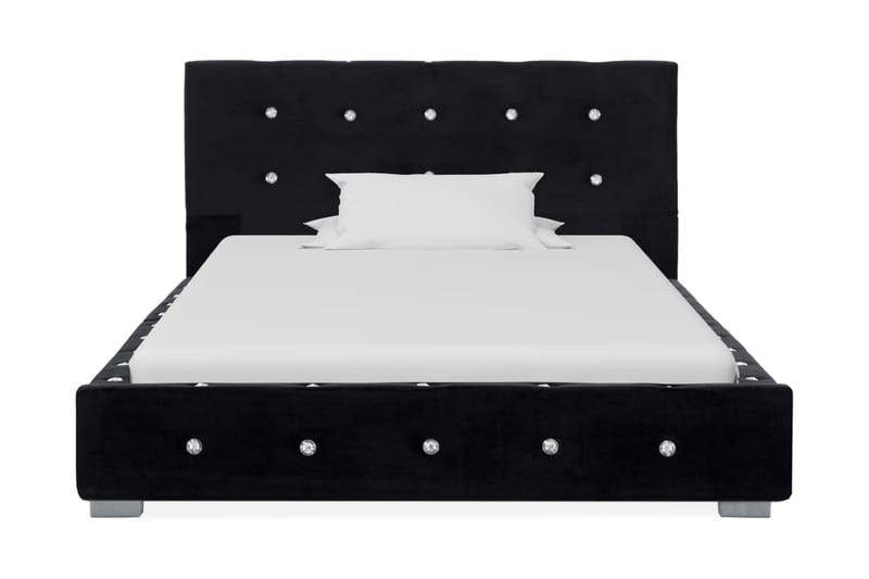 Säng med madrass svart sammet 90x200 cm - Svart - Alla Möbler - Sängar - Ramsängar