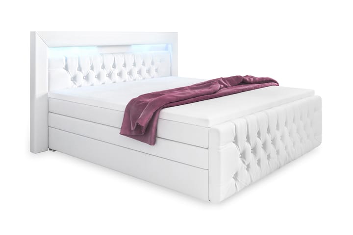 Arona Lyx Sängpaket 180x200 LED-belysning - Vit/Konstläder - Alla Möbler - Sängar - Sängar med förvaring