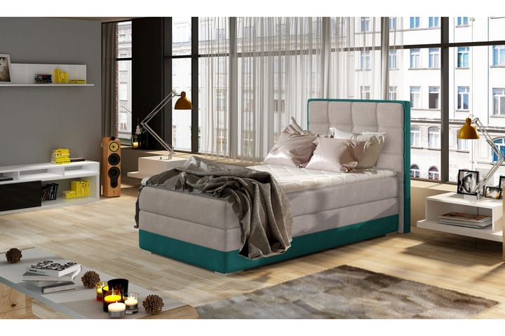 Kiley Förvaringssäng 90x200 cm Vänster - Grön/Beige - Alla Möbler - Sängar - Sängar med förvaring