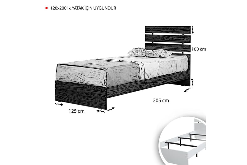 Montagnac Sängram 120x200 cm - Vit - Alla Möbler - Sängar - Sängramar & sängstommar