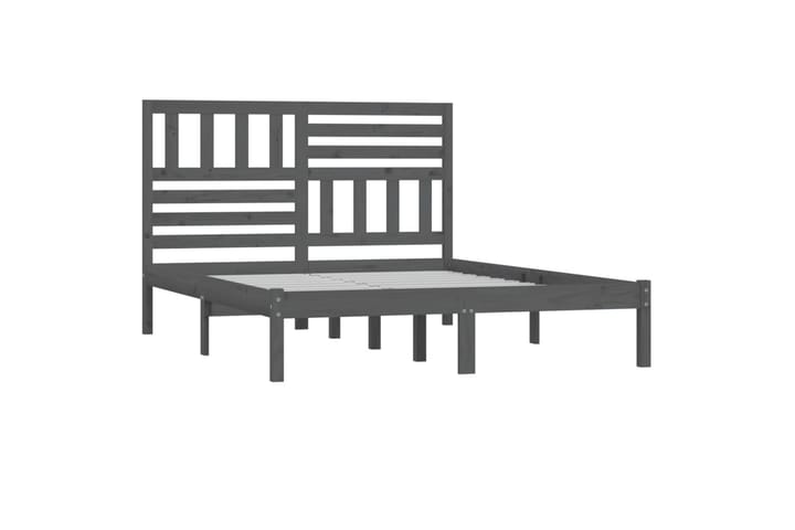 Sängram grå massivt furu 135x190 cm dubbel - Grå - Alla Möbler - Sängar - Sängramar & sängstommar