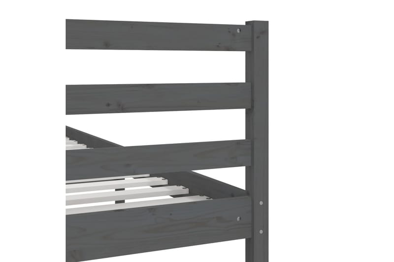 Sängram grå massivt trä 135x190 cm dubbel - Grå - Alla Möbler - Sängar - Sängramar & sängstommar