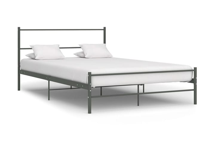Sängram grå metall 160x200 cm - Grå - Alla Möbler - Sängar - Sängramar & sängstommar