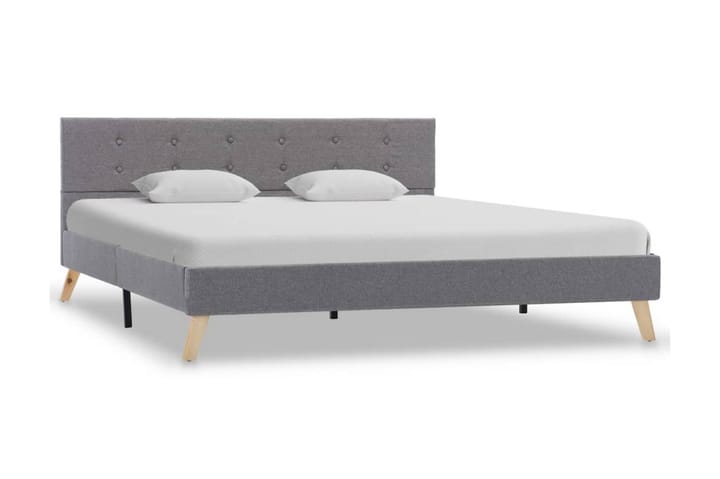 Sängram ljusgrå tyg 160x200 cm - Grå - Alla Möbler - Sängar - Sängramar & sängstommar