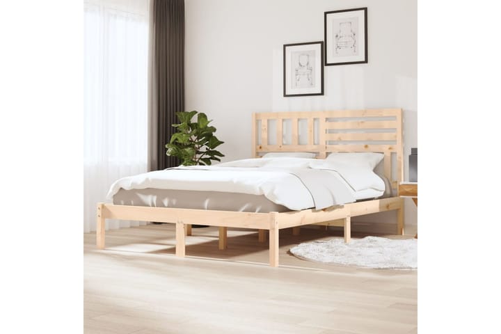 Sängram massivt furu 160x200 cm - Brun - Alla Möbler - Sängar - Sängramar & sängstommar