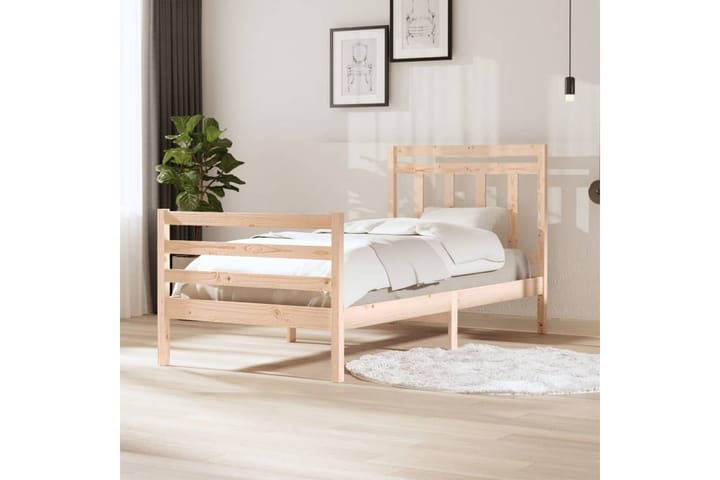 Sängram massivt trä 100x200 cm enkelsäng - Brun - Alla Möbler - Sängar - Sängramar & sängstommar