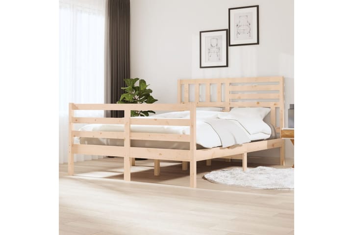 Sängram massivt trä 120x200 cm - Brun - Alla Möbler - Sängar - Sängramar & sängstommar