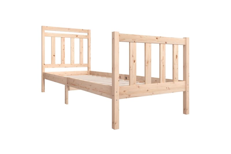 Sängram massivt trä 75x190 cm liten enkelsäng - Brun - Alla Möbler - Sängar - Sängramar & sängstommar